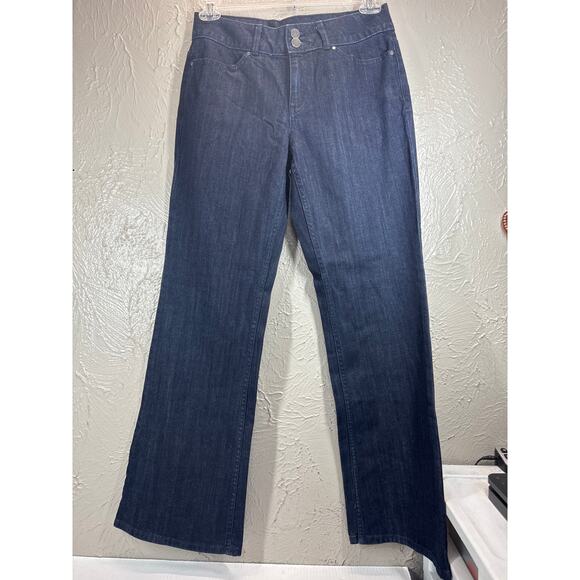 Elle Vintage Womens Wide Leg Trouser Style Denim Blue Stretch Jeans Size 8 - Picture 1 of 7